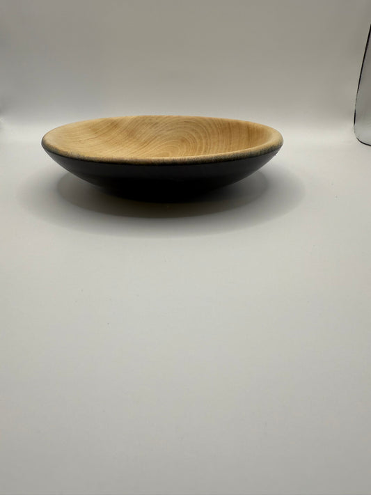 Liten skål i tre – royal blue og sort (16 × 3,5 cm)