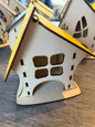Wonky Houses – tre skjeve små hus i kryssfiner (sett med 3 stk)