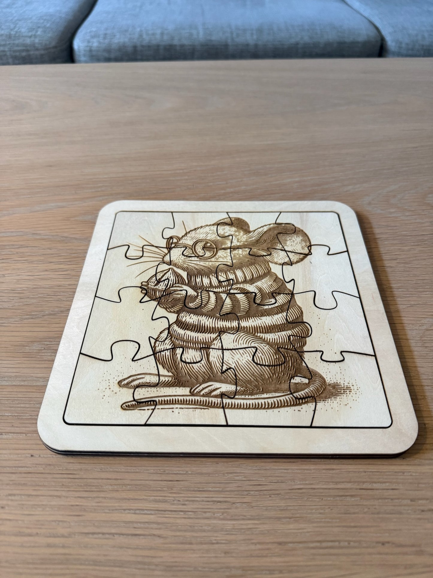 Wooden puzzle – Montessori-inspired coloring game (140×140 mm)