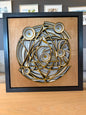 Echoes of Time – 11-lags mandala i teak og hvitbeis (45x45 cm)