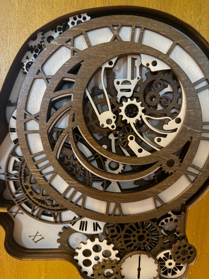 Cogito Chronometron (Tanker gjennom tid) – 7-lags mandala i antikk eik og offwhite (45x45 cm)