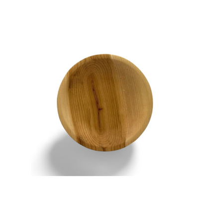 Håndlaget liten treskål (150 mm) dreid av naturlig tre og behandlet med bivoks